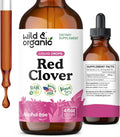 Wild & Organic Red Clover Tincture 600 mg - Liquid Red Clover Supplements for Women - 2-Month Supply - Trifolium Pratense Herb - Vegan, Sugar & Alcohol-Free Extract Drops - 4 fl oz