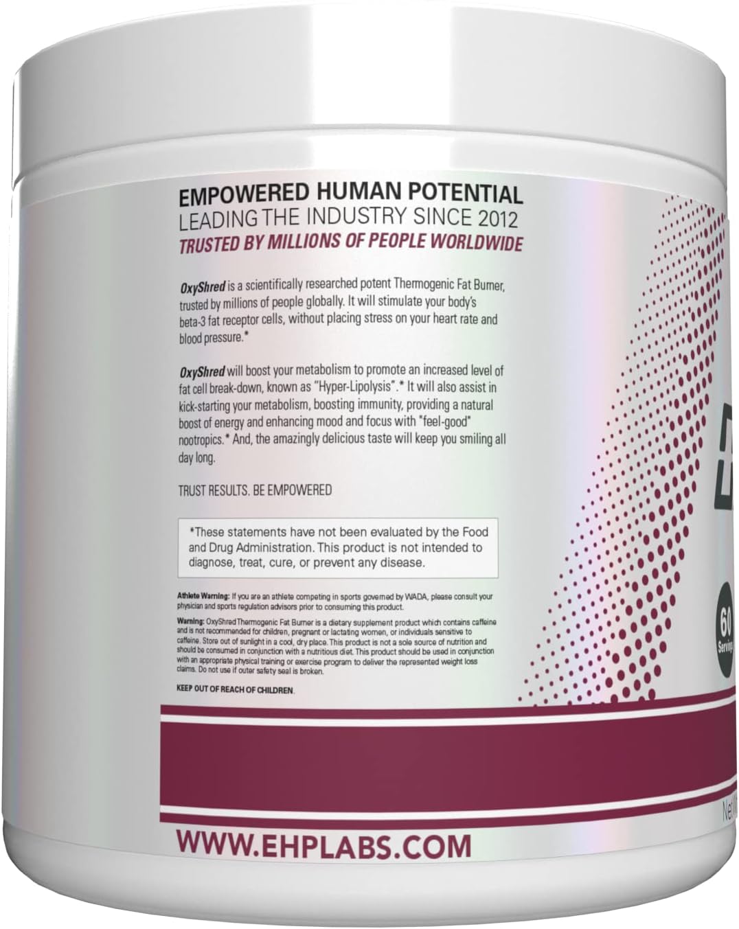 EHP Labs OxyShred Pre Workout Powder & Shredding Supplement - Preworkout Powder with L Glutamine & Acetyl L Carnitine, Energy Boost Drink - Passionfruit, 60 Servings