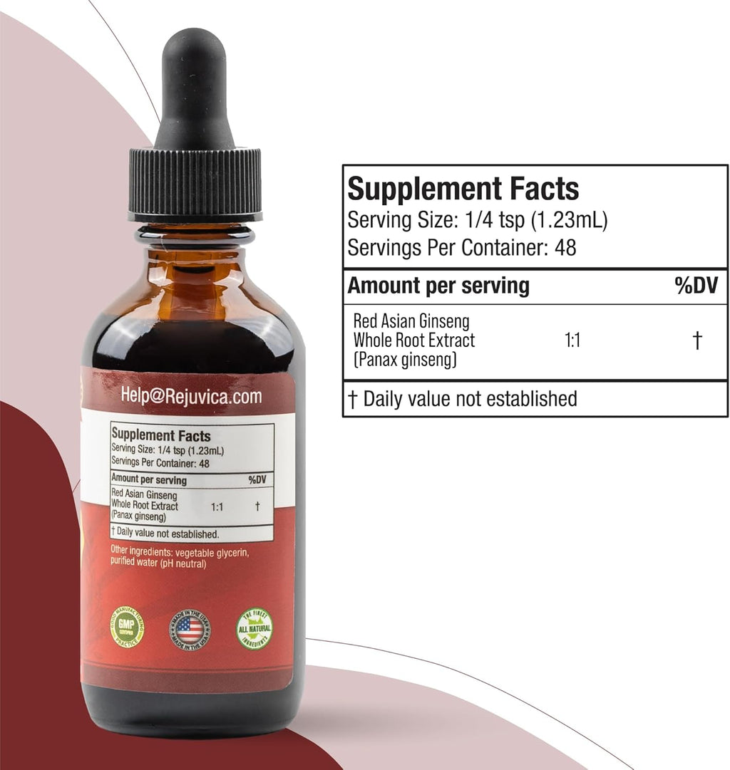 Active Ginseng Korean Red Panax Ginseng with Natural Ginsenosides - All-Natural Advanced Liquid Solution for 2X Absorption - Supports Healthy Energy, Vitality, Mood and More