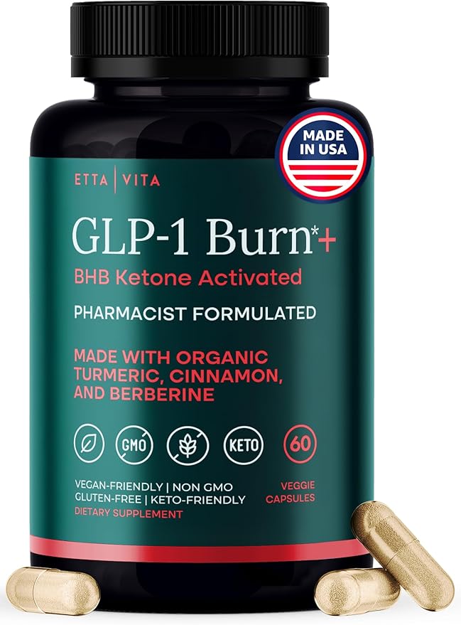 GLP-1 Supplement for Appetite Support and Metabolic Health for Men and Women with BHB Ketones, Apple Cider Vinegar, Berberine HCL, Turmeric and Cinnamon - Supports Energy, Digestion and Daily Balance
