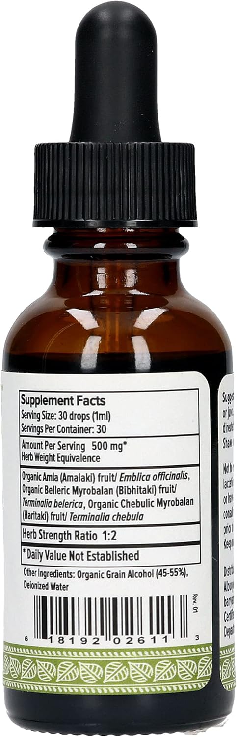 Banyan Botanicals Triphala Liquid Herbal Extract – Organic Triphala Extract with Amla, Haritaki & Bibhitaki – for Daily Detox, Regularity & Rejuvenation* – 1oz. – Non-GMO Sustainably Sourced Vegan