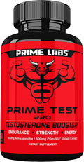 Prime Labs Prime Test Pro - Testosterone Supplement for Men - Test, Vitality, & Energy Booster - with Ashwagandha, PrimaVie Shilajit Extract, & DIM - 60 Capsules