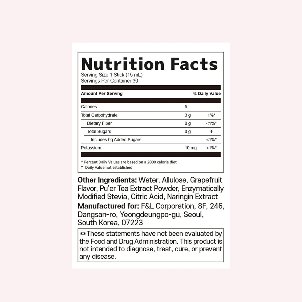 LIVELING] Apple Cider Vinegar Liquid Stick l Grapefruit Flavor, Natural Cleanse with Premium Nutritional Ingredients, pH Balance, Zero Sugar, Easy Cut & Easy Mix (30 Sticks)