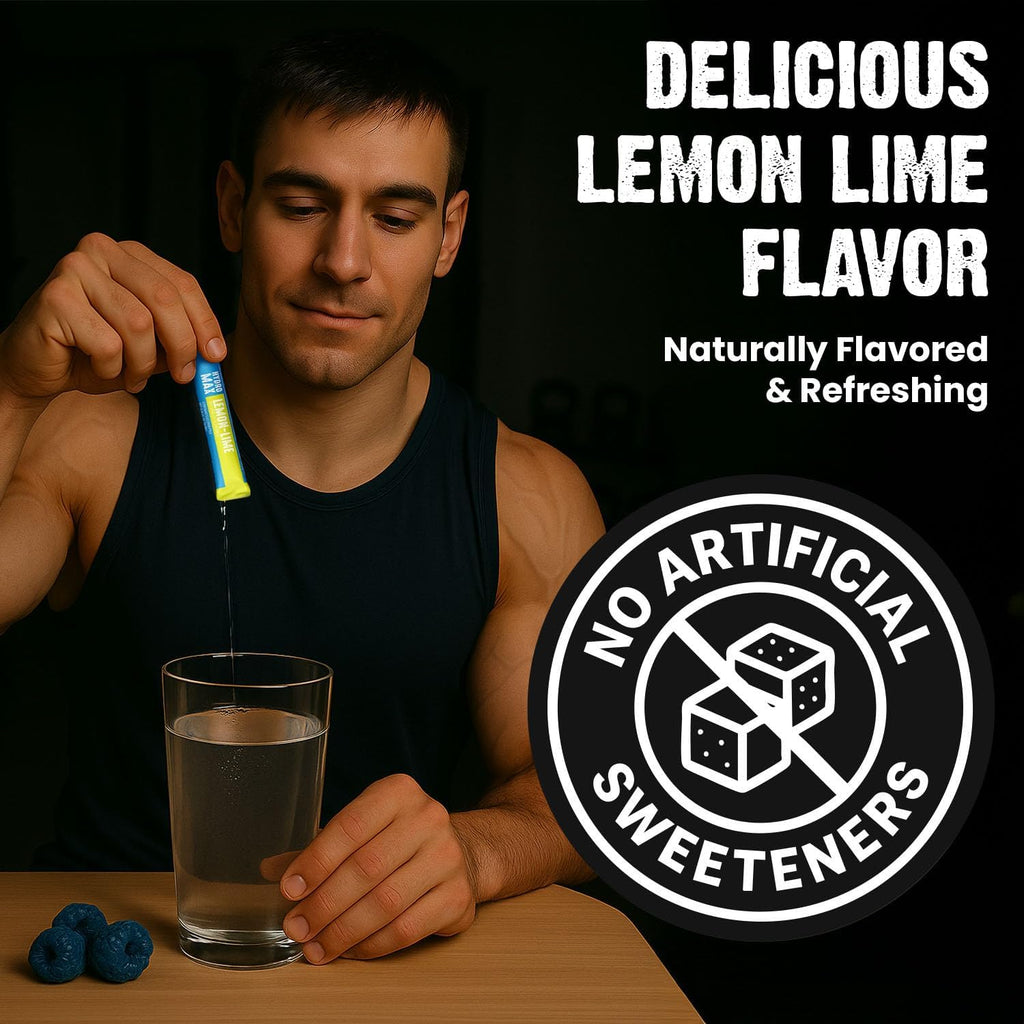 CardoMax Hydromax Electrolyte Drink Mix – Lemon Lime 15 Liquid Packets with Potassium & Magnesium – Zero Sugar, Keto & Vegan Electrolytes for Hydration