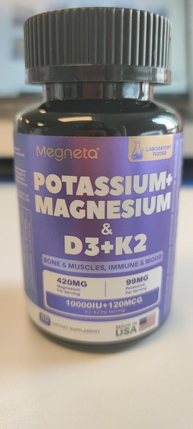 High-Potency Vitamin D3 10000IU K2 (MK-7) Potassium Magnesium Supplement - Advanced Synergistic Complex for Bone, Immune Health, Mood Balance & Energy Support