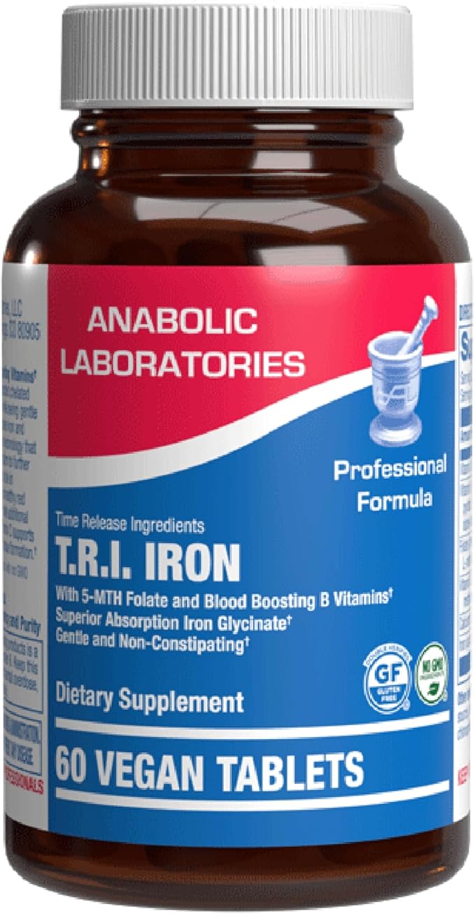 Slow Release Iron Supplement with Vitamin C - High Absorption Gentle Iron with Vitamin C for Women with Methyl B Complex for Maximum Benefits - Stomach Friendly Vegan & Made in The USA - 60 Servings