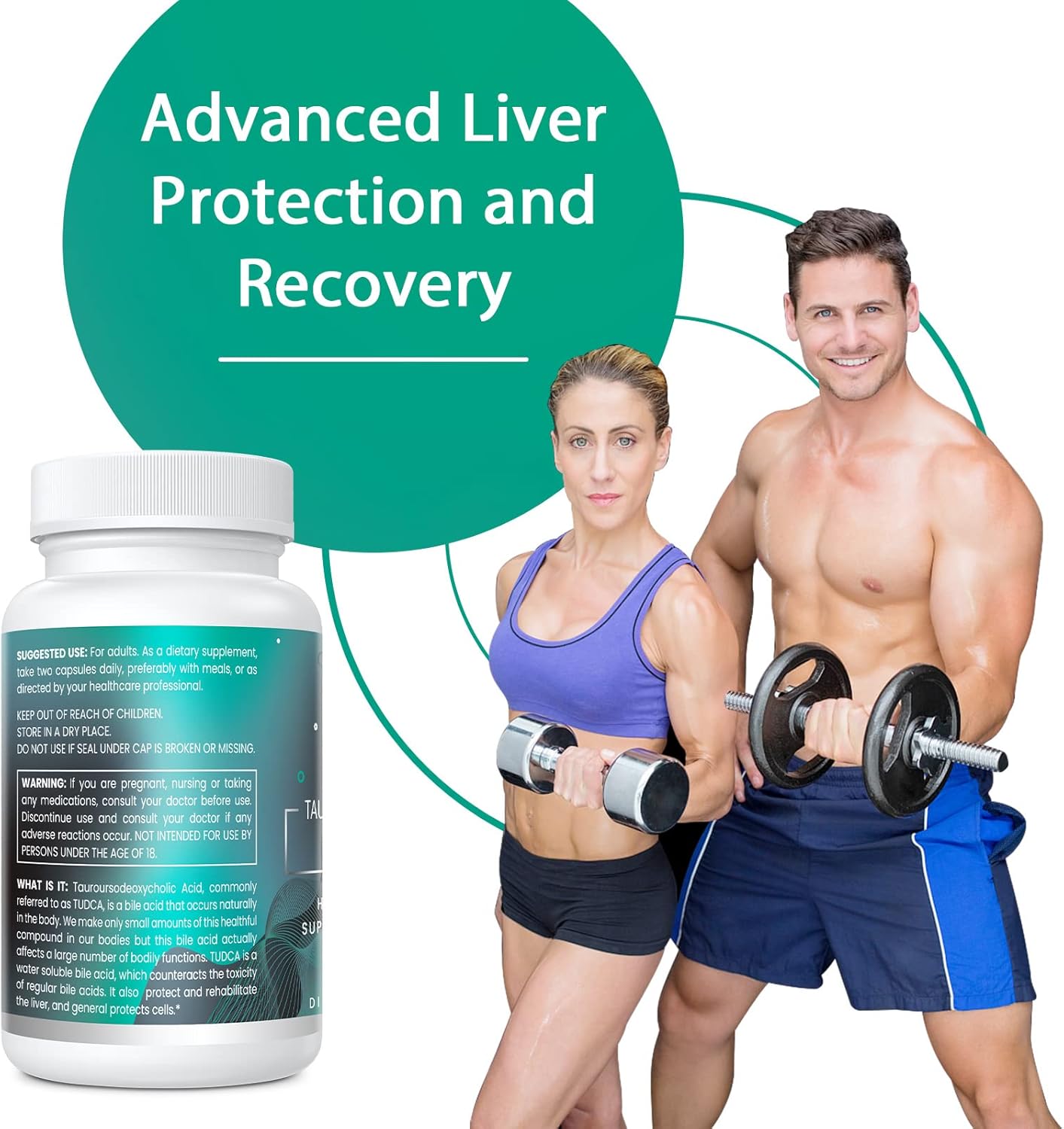 TUDCA 1100mg-Liver Support Supplement for Detox Cleanse, Water-Soluble Bile Salts with Strong Bitter Taste, 60 Vegan Capsules,Non-GMO,Gluten-Free