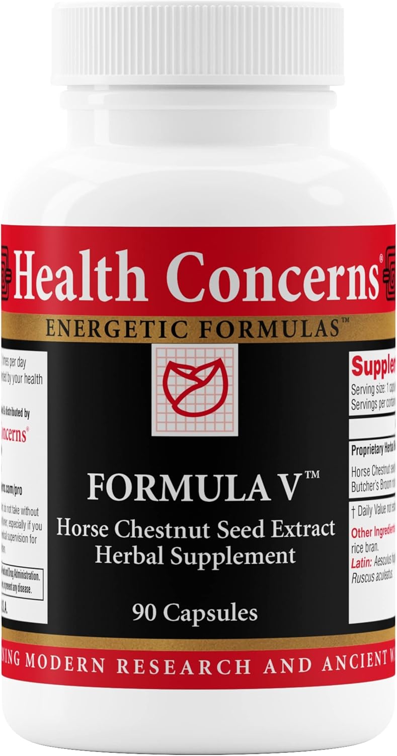 Health Concerns Formula V – Blood Flow & Circulation Support Supplement – Vein Health for Swelling, Leg Cramps, Varicose Veins, Inflammation & Heavy Legs – Chinese Herbal Formula – 90 Capsules