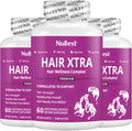HairXtra - Hair Regrowth Vitamin for Faster Hair Growth - Hair Growth Vegan Capsules - Hair Thickening with Biotin, Zinc, MSM, B Vitamins, Choline - Hair Supplement, Hair Regrowth for Adults - Pack 3