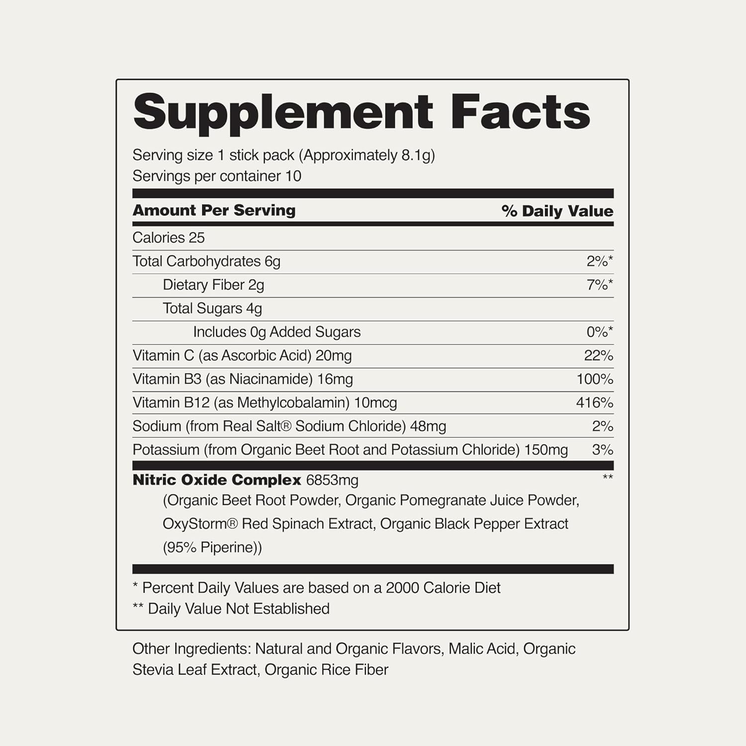 Snap Supplements USDA Organic Beet Root Powder, 3-in-1 Nitric Oxide Supplement, Support Healthy Blood Pressure and Blood Circulation, 250g (10 Stick Packs, Original Berry)