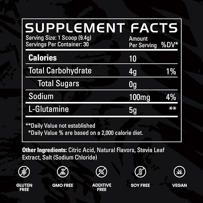 Gains in Bulk L-Glutamine, Gluten Free Glutamine Powder for Muscle Recovery and Growth, Post Workout Support, Amino Acid Supplement, Promotes Protein Synthesis, Non GMO, Cherry Limeade, 30 Servings