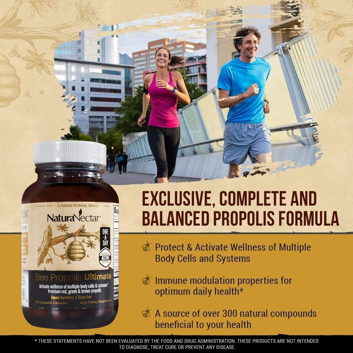 NaturaNectar Natural Bee Propolis Bundle - Green Bee Propolis and Bee Propolis Ultimate - for Immune Support, Memory and Focus - 60 Capsules per Bottle