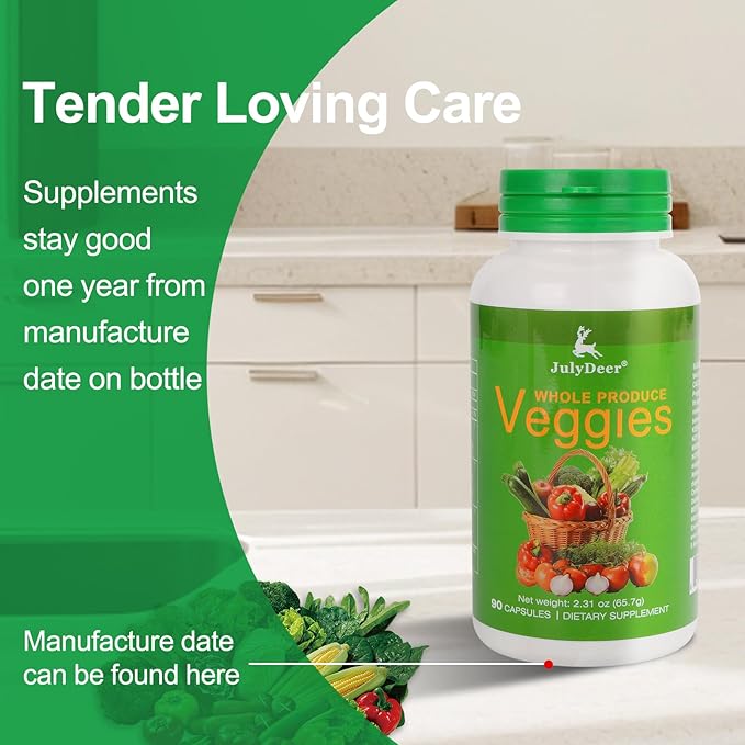 Fruit and Veggies Supplement Ingredients Natural – 2 Bottles 180 Total Vegetarian Capsules | Balance of Natural 16+18 Whole Fruits & Veggies Blend | Fresh Superfood Formula with Vitamins and Minerals