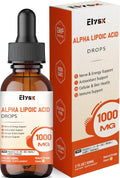 Alpha Lipoic Acid Liquid Drops 1000mg, ALA Supplement for Nerve and Antioxidant Support with Biotin, Natural Orange Flavor, 2FL OZ