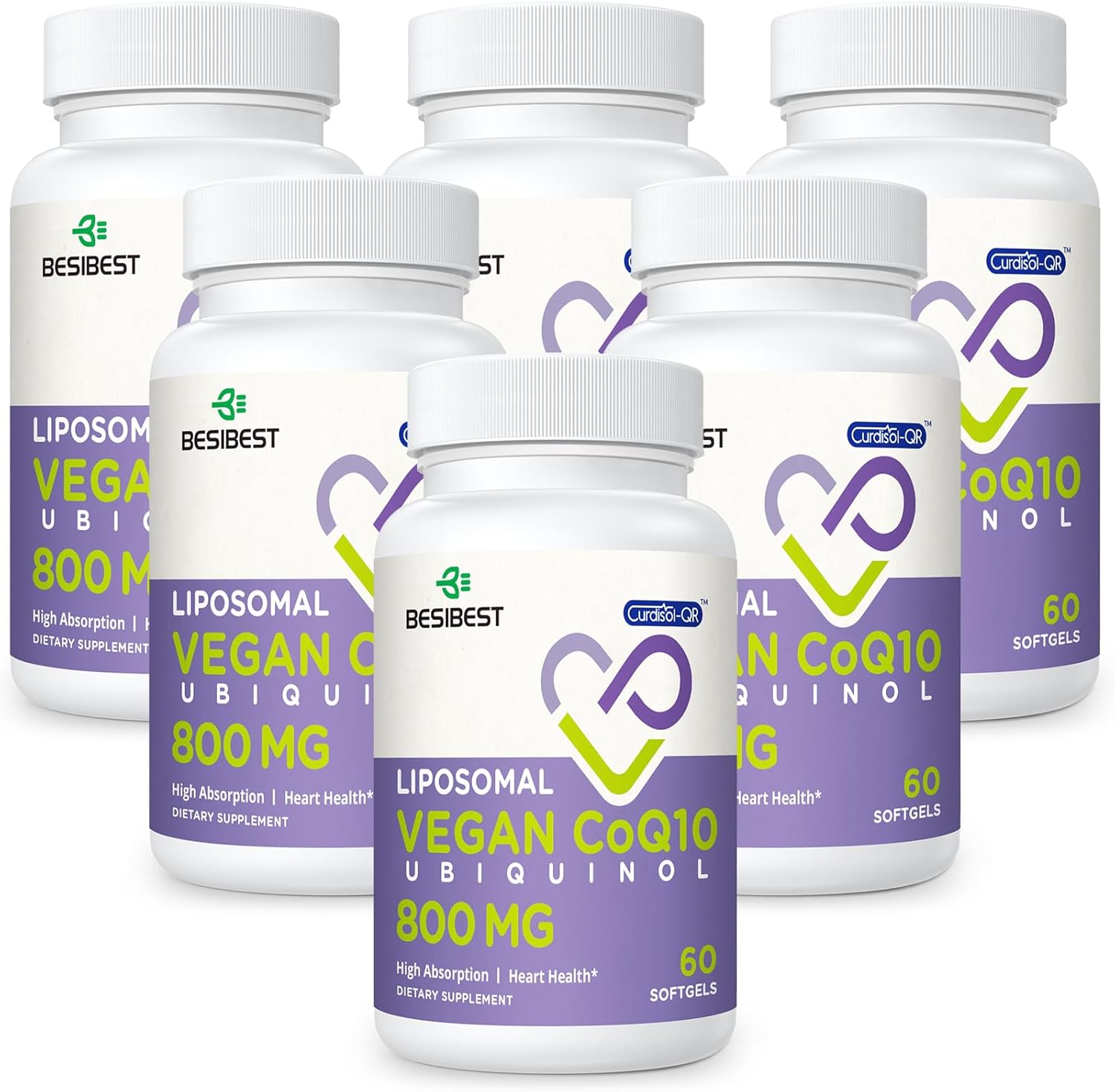 Liposomal Ubiquinol CoQ10 800 MG Softgel, High Absorption CoQ10 Ubiquinol Supplement, Active Coenzyme Q10 800mg, Powerful Antioxidant for Heart & Brain Function, Energy Production, 360 Vegan Softgels