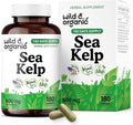 Wild & Organic Sea Kelp Capsules 600 mg - Immune & Overall Support - Sea Kelp Iodine Supplement for Men & Women - Ocean Seaweed Supplement - Vegan, No Fillers, Non-GMO - 180 Count
