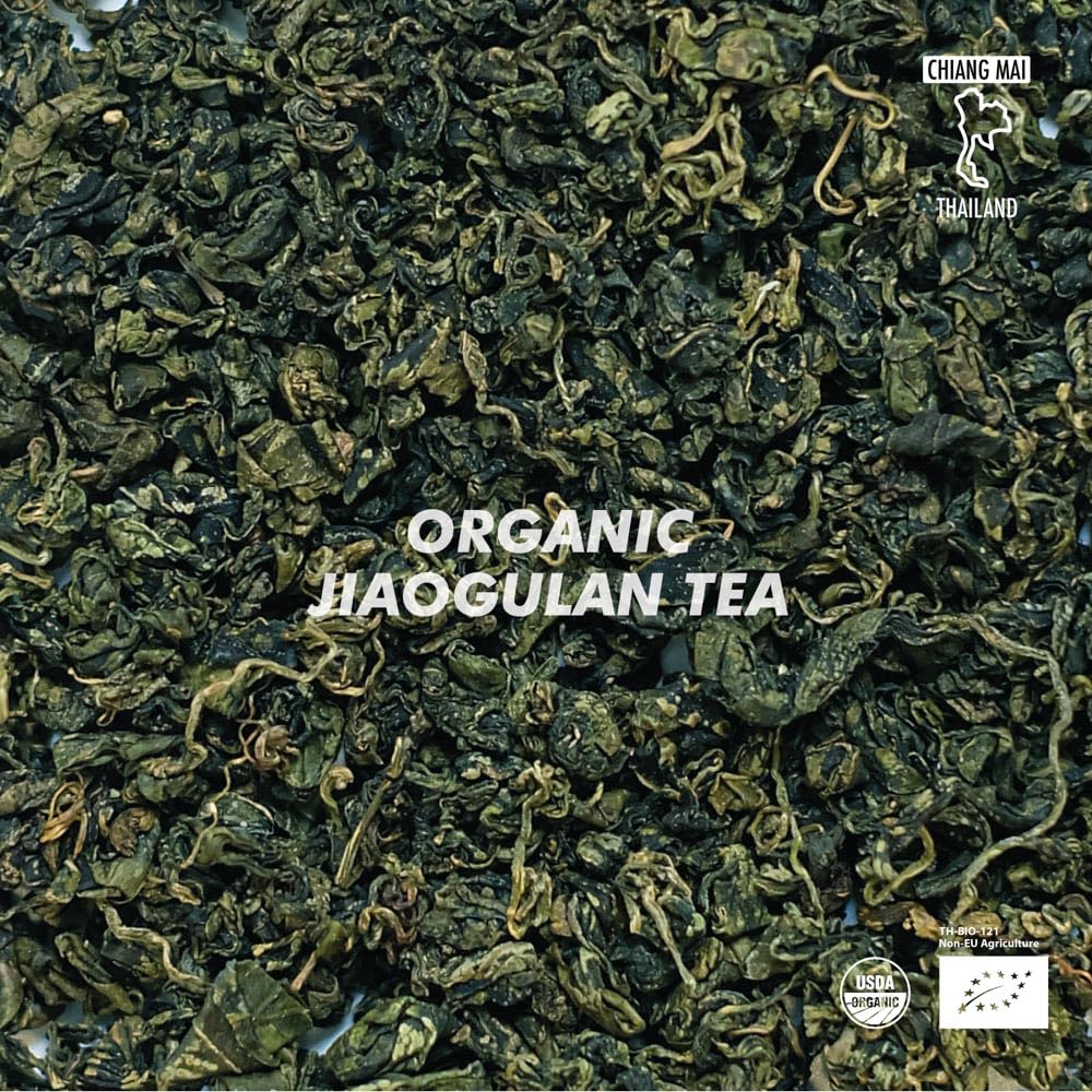 Organic Gynostemma Tea - Jiaogulan Tea 3.52 OZ – Certified USDA & EU Organic – Loose Leaf - Caffeine Free - Directly from Thailand Local farmer - Eternal life Herb - Northlandtea