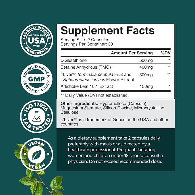 Natures Craft Pro Liver Support Supplement - 2X More Effective Than Milk Thistle - Advanced Liver Health Supplement with Clinically Tested 4’Liver Cleanse Detox & Repair Support (1 Month Supply)