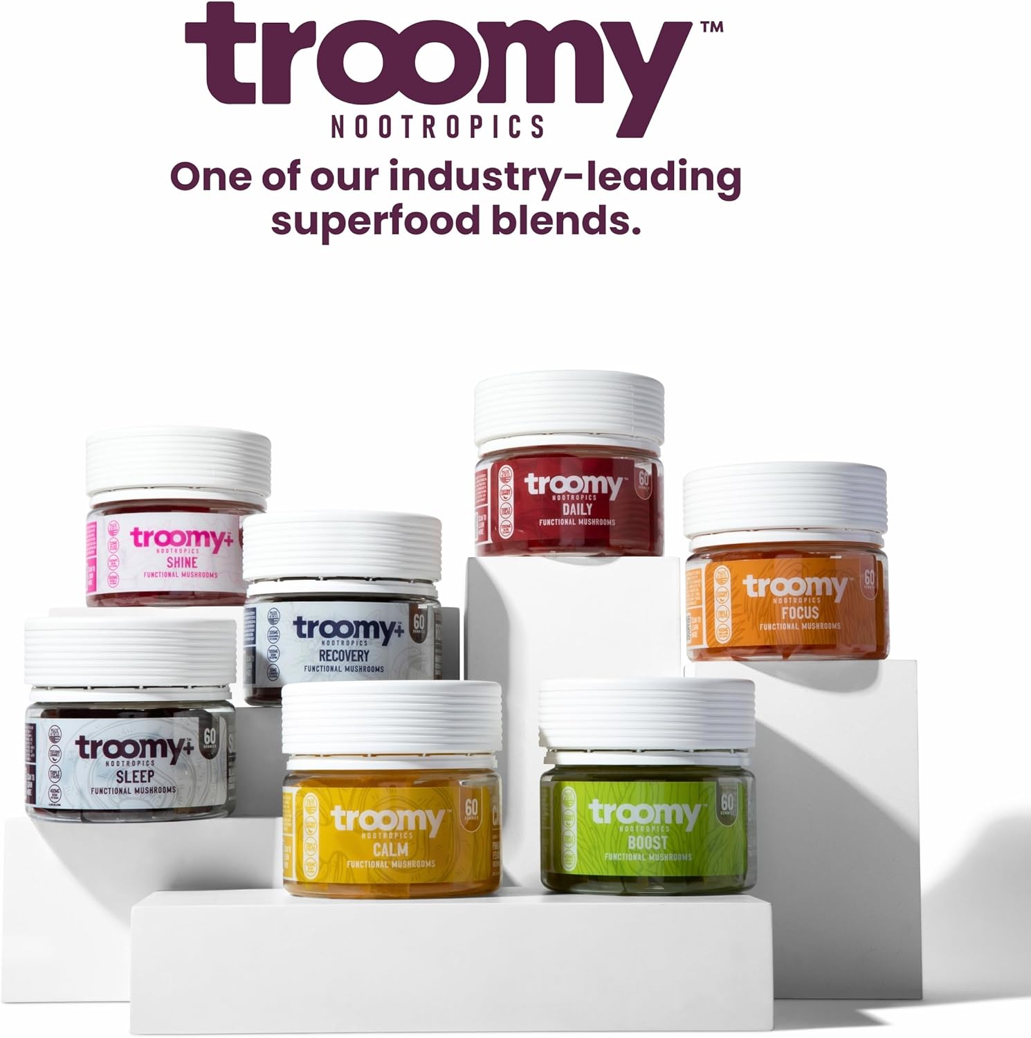 Troomy Sleep Reishi + Melatonin Great Tasting Mushroom Gummies - Supports Restful Sleep - Black Raspberry - 30 Count