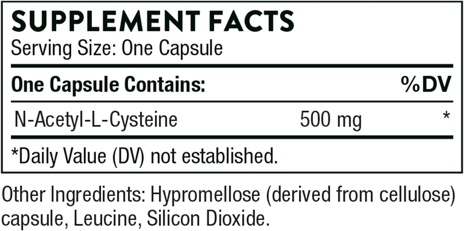 THORNE - NAC - N-Acetylcysteine - 500mg - Supports Respiratory Health and Immune Function*; Promotes Liver and Kidney Detox - 90 Capsules