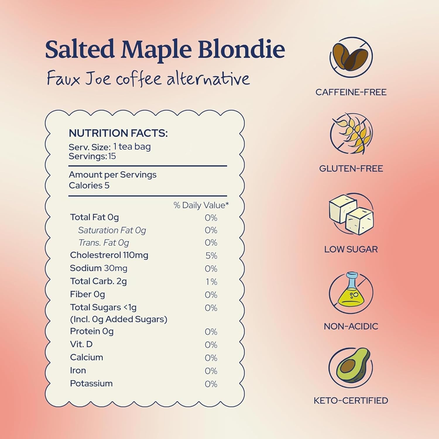 Sip Herbals Salted Maple Blondie Roast Coffee Alternative Loose Leaf - Caffeine-Free Blend with Dandelion Root & Chicory - Smooth Maple Flavor, Vegan & Herbal Drink, As Seen on Shark Tank - 15 Servings