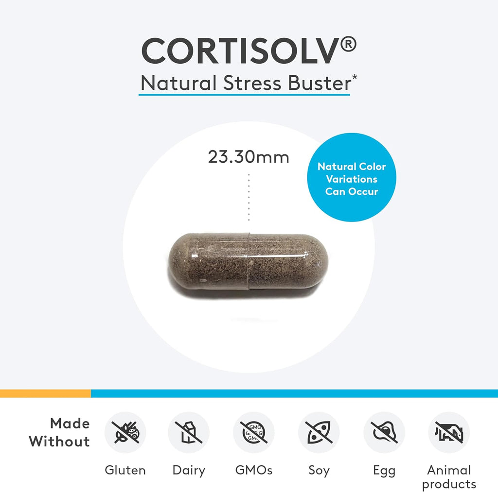 XYMOGEN Cortisolv Cortisol Supplement - Ashwagandha Supplement with L Theanine to Support Healthy Cortisol Levels, Energy, Relaxation and Mental Clarity (60 Capsules)