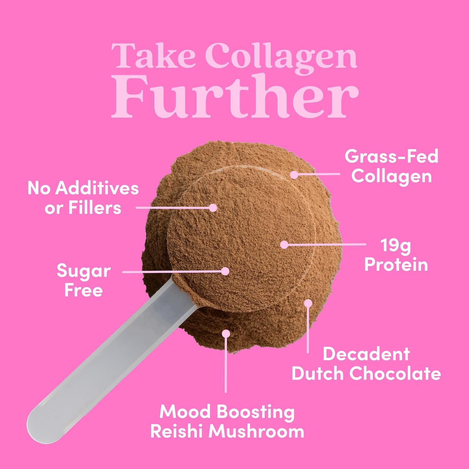 Further Food Chocolate Collagen Peptides Powder, Grass-Fed Pasture-Raised Hydrolyzed Type 1 & 3 Protein, Gut Health + Joint, Hair, Skin, Nails, Paleo Keto Sugar-Free 24.34 oz