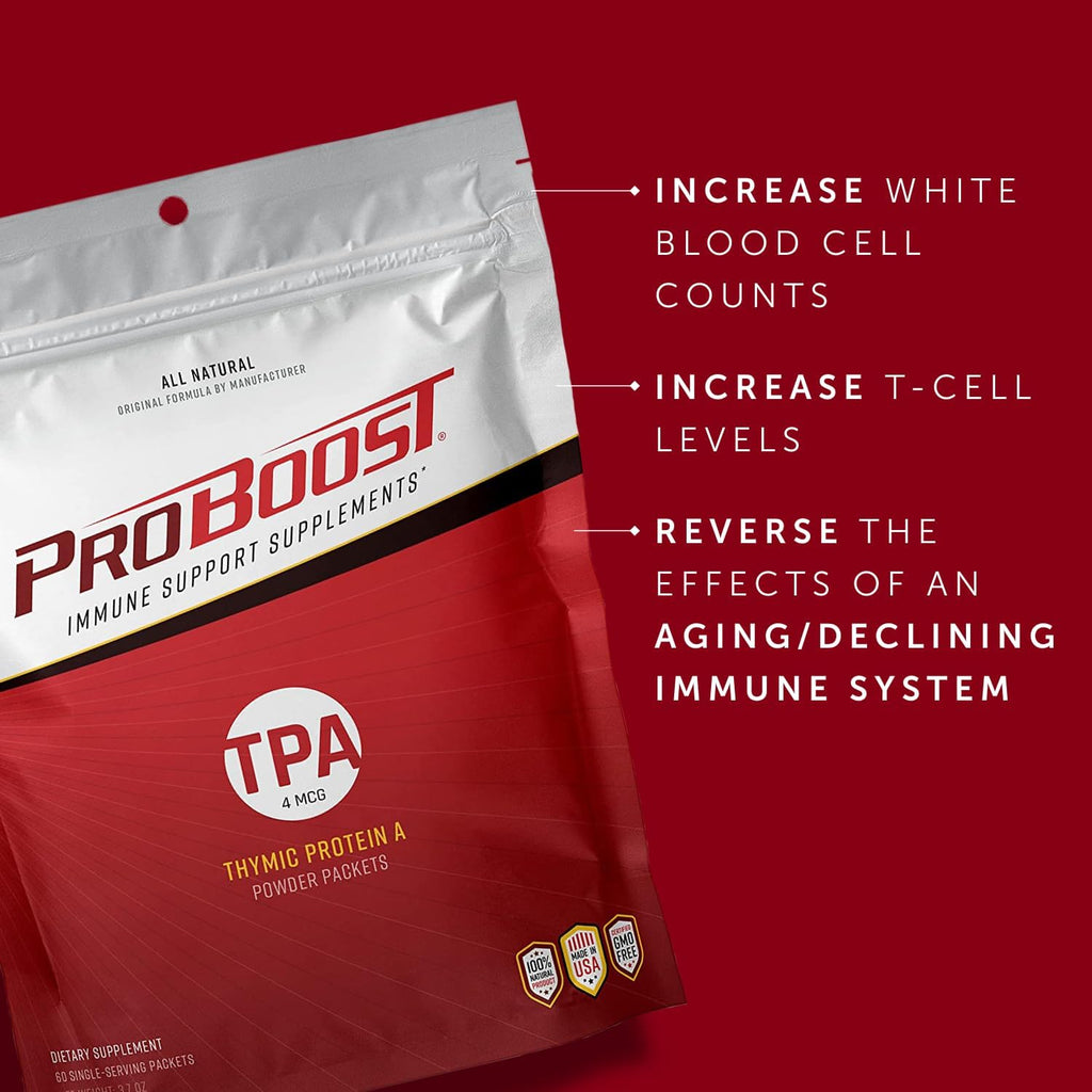 4 McG Thymic Protein A (TPA) Powder Packets - All Natural, Non-GMO, Immune Regulation and Support Supplement - 60 Packets, 4 McG TPA/Serving