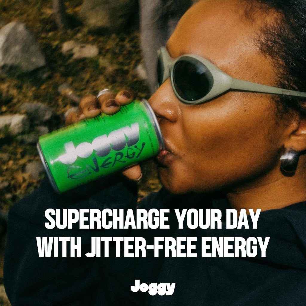 Joggy Organic Energy Drink | Pineapple Crush (4 Pack) | Zero Sugar Pre Workout Energy Drink for Men & Women | Plant-Based, Gluten Free, Vegan, Non-GMO, Ready to Drink | Non-Jittery Focus Drink