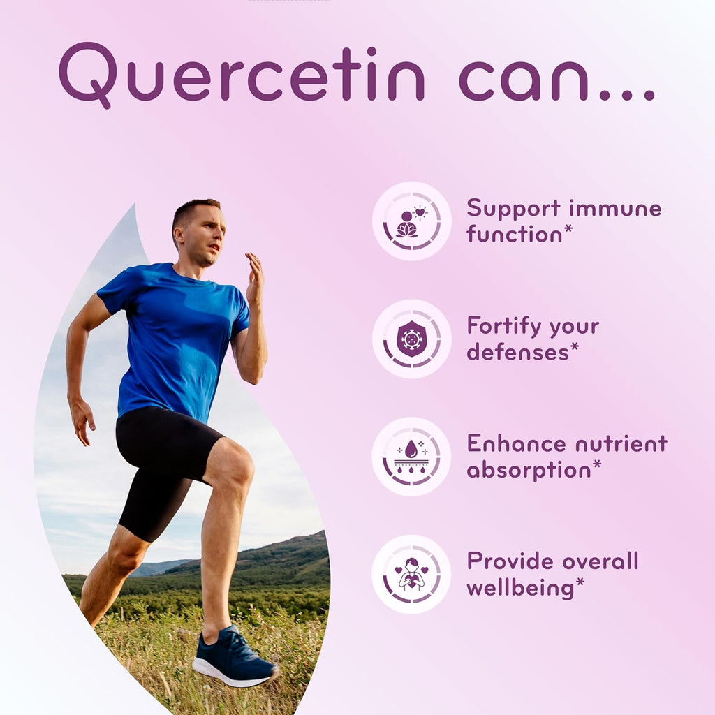 Advanced Zinc Quercetin with Bromelain Formula - Triple Immune Support Quercetin Complex for Daily and Seasonal Immune System Wellness Support - Made in a cGMP American Facility (240 Servings)