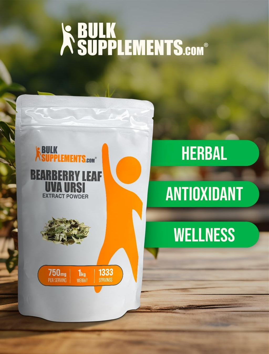 BulkSupplements.com Bearberry Leaf Extract Powder - Uva Ursi Extract, Bearberry Supplement, Bearberry Leaf Powder - Vegan & Gluten Free, 750mg per Serving, 5kg (11 lbs) (Pack of 5)