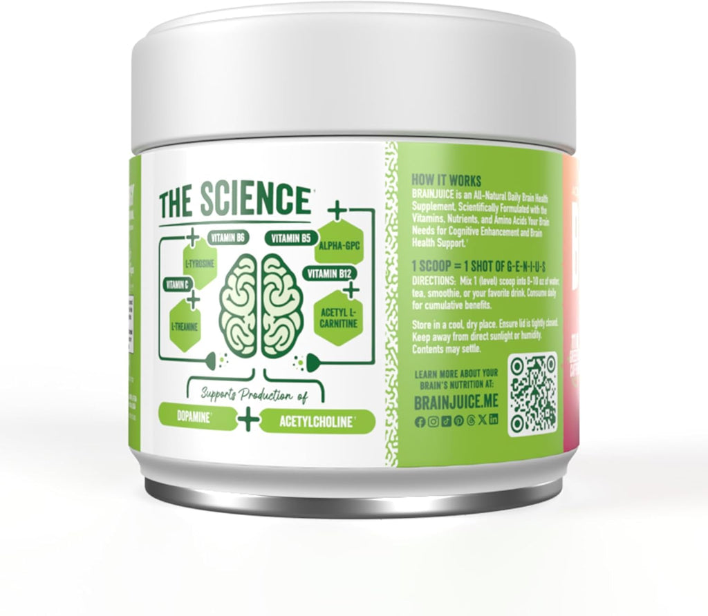 BrainJuice Active Pomegranate Acai Daily BrainPower Mix - 15 Servings