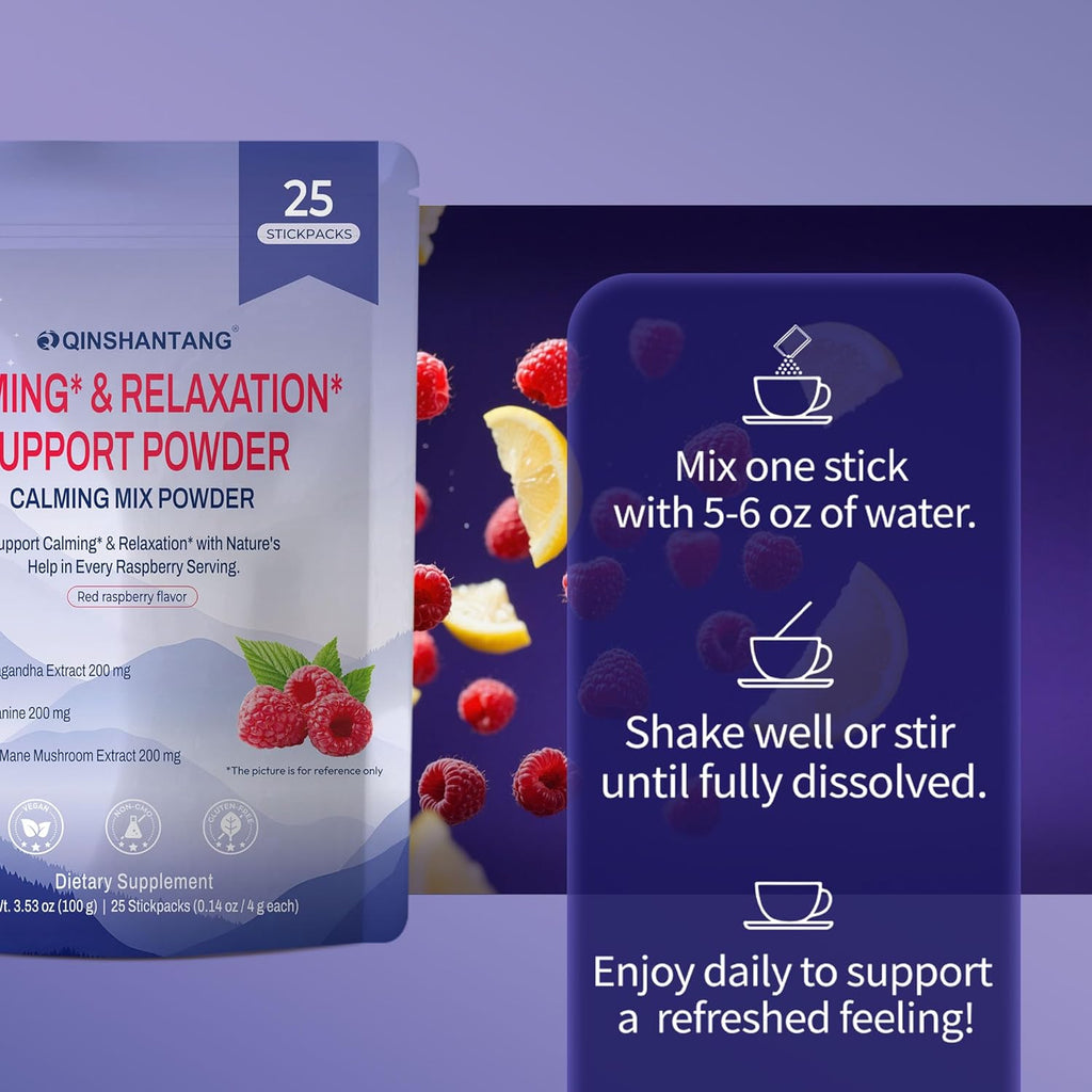 Super Cortisol Drink – Calm Magnesium Powder, L-Theanine, Lion’s Mane & Ashwagandha | Relaxation, Focus & Stress Balance for Women | Sugar-Free, On-The-Go | Red Raspberry Flavor, 25 Servings