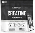 Jacked Factory Creatine Monohydrate Stick Packs 150g - 5g Daily Creatine Supplement for Men and Women, Vegan-Friendly, Third-Party Tested - 30 Servings, Unflavored