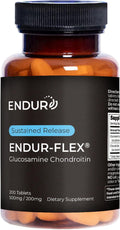 ENDUR-Flex Sustained Release - 500mg Glucosamine & 200mg Chondroitin - 200 Tablets - Antioxidant - Supplement for Back, Knees, Hands