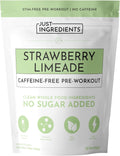 JUST INGREDIENTS Pre-Workout Strawberry Lemonade (Caffeine-Free) - BCAAs, Beta Alanine, Citrulline Malate, Ginseng, Maca Root - 30 Servings