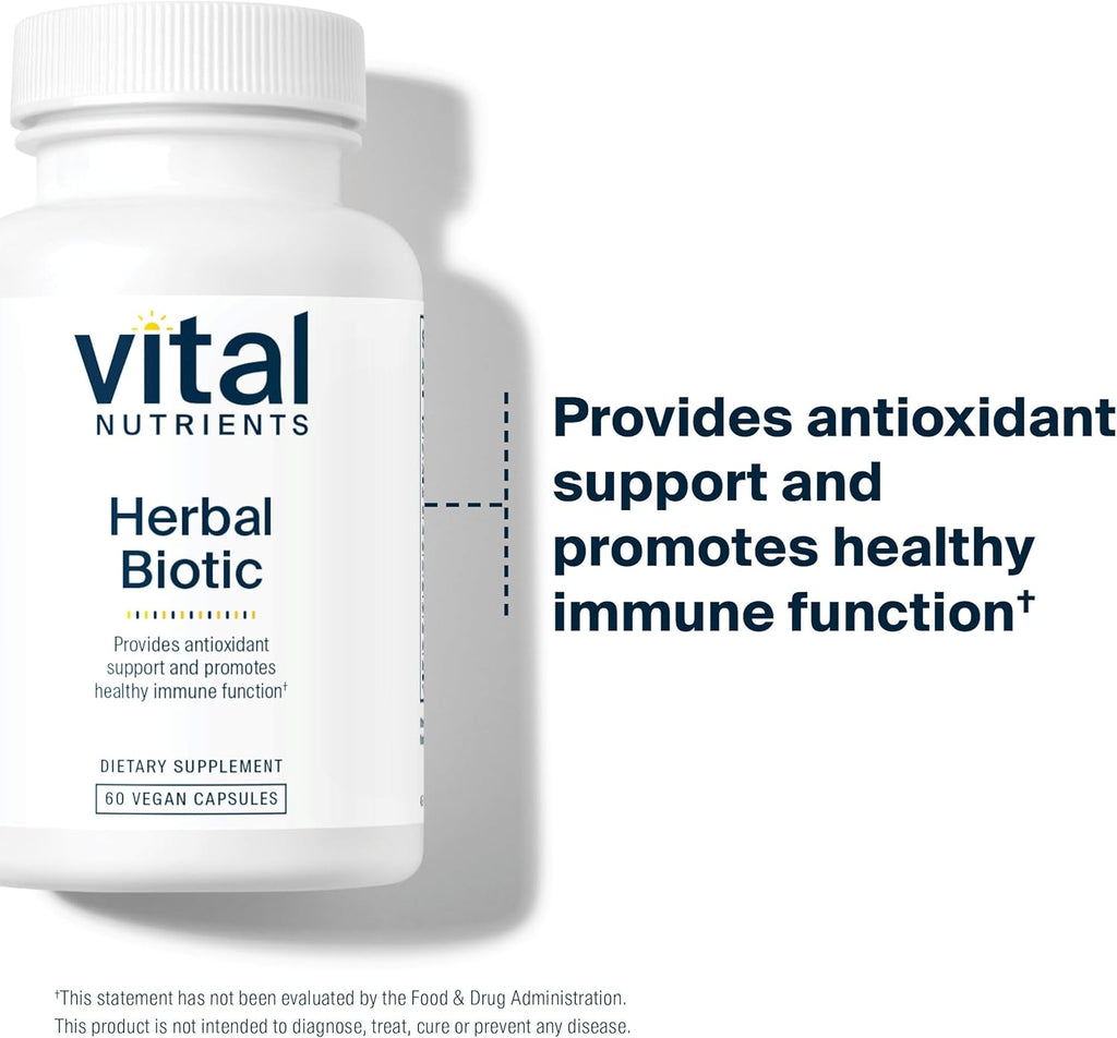 Vital Nutrients Herbal Biotic | Herbal Immune Support Supplement | Antioxidant Support Promotes Healthy Immune System | Gluten, Dairy, Soy Free | Non-GMO | 60 Capsules