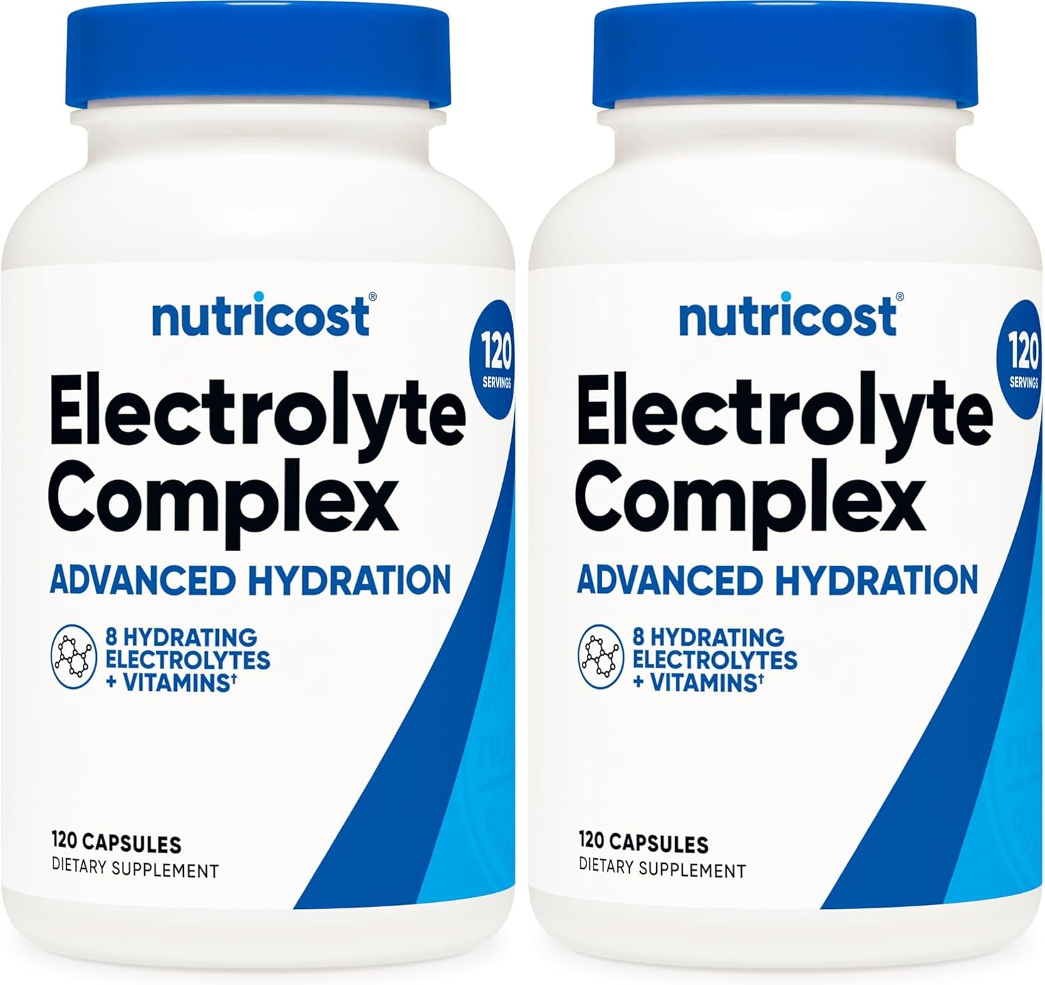 Nutricost Electrolyte Complex Advanced Hydration (120 Capsules) - 8 Hydrating Electrolytes & Vitamins, Gluten Free, Non-GMO, Vegetarian (Pack of 2)