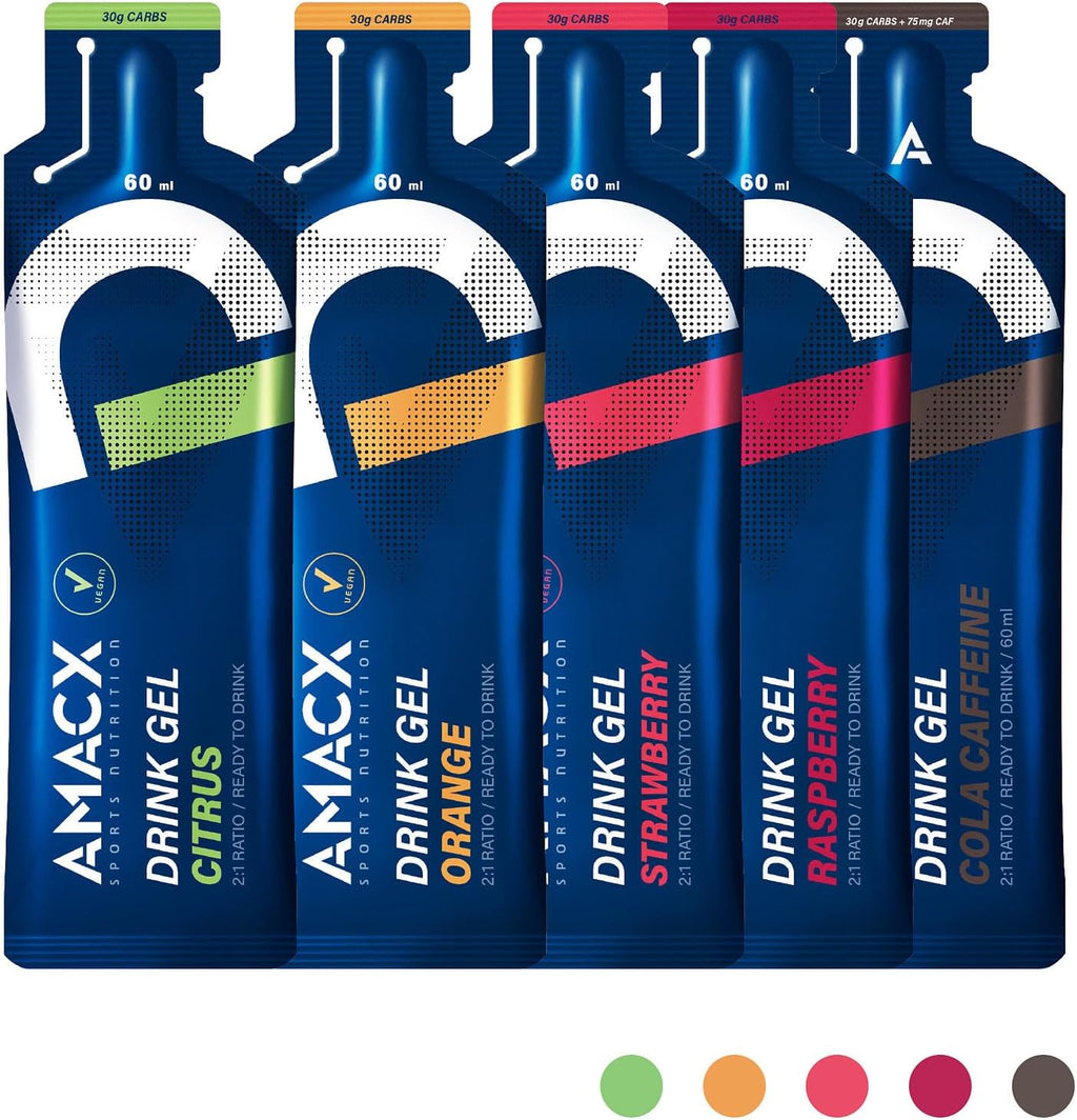Energy Gel with Electrolytes for Intensive Training – 12 x 60ml – Vegan Carb Gel, Gluten Free Sports Nutrition – Running Gels for Marathon, Cycling & Endurance Training – Raspberry