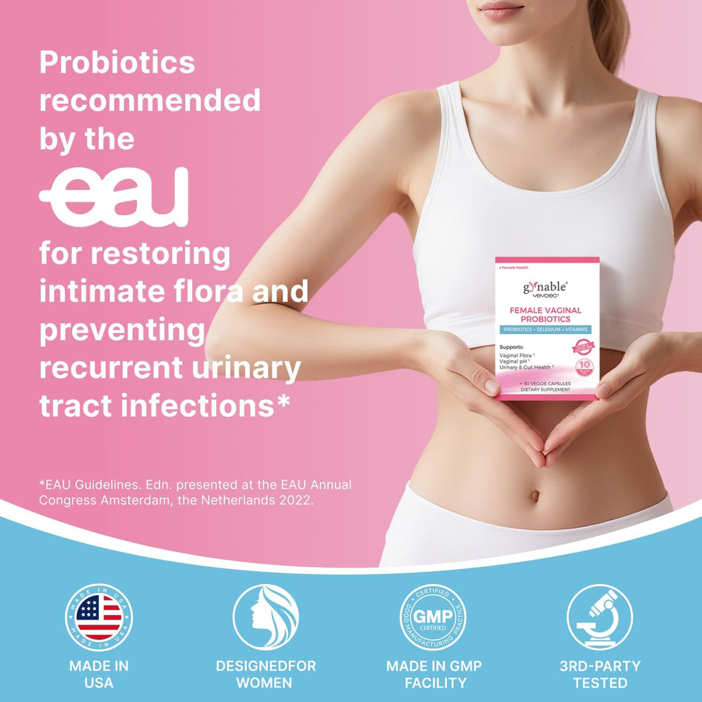 Gynable Vaginal Probiotics for Women,Female Probiotic for pH Balance with Lactobacillus 5 Billion CFU Probiotics Blend,Selenium-Vitamin D3,Promote Healthy Vaginal Odor & Vaginal Flora,60 Count