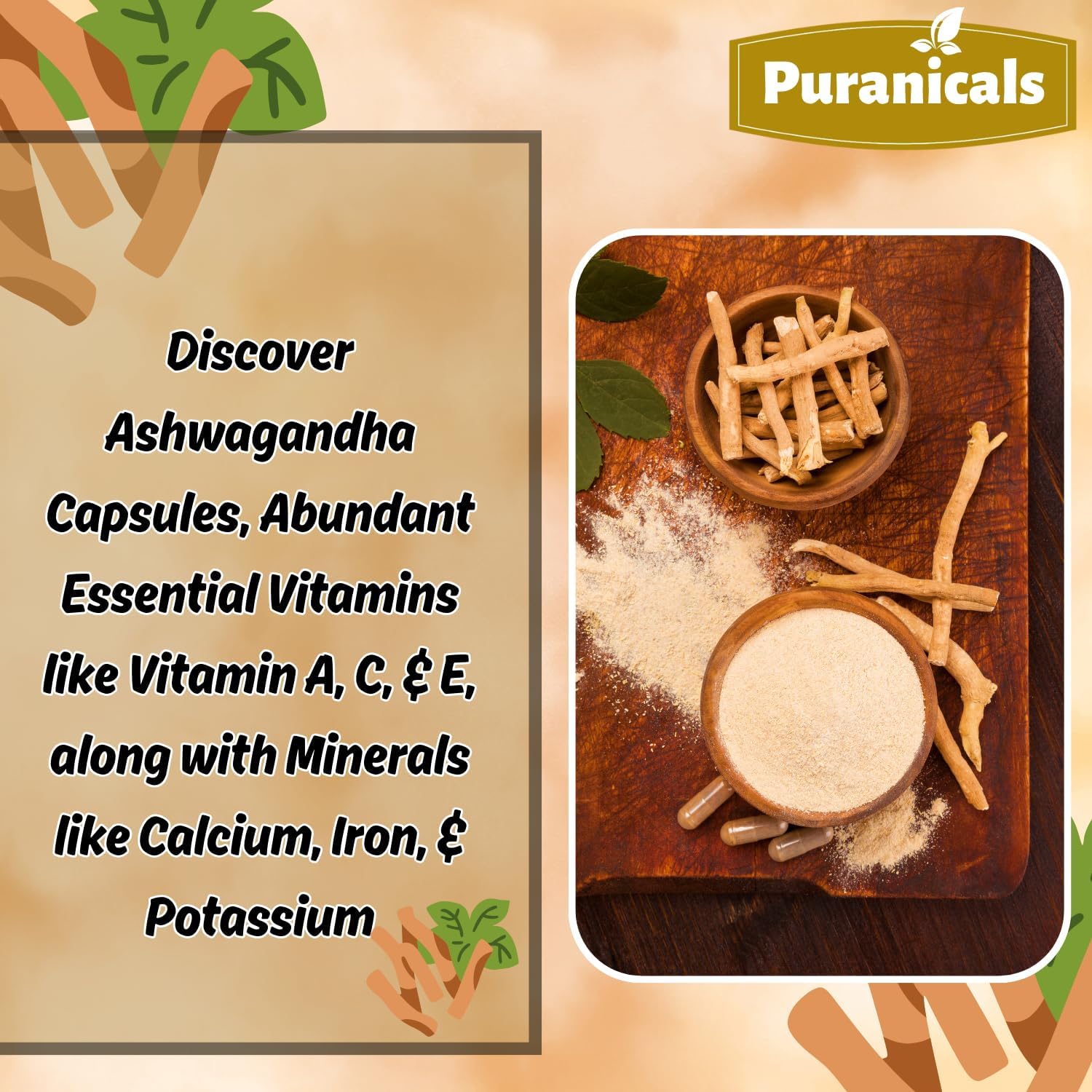 Ashwagandha Premium 320 Capsules Non GMO and Gluten Free | Herbal Supplement | 800 mg Per Serving | Made with 100% Pure Herb Ashwagandha Powder