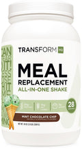TransformHQ Meal Replacement Shake Powder 28 Servings (Mint Chocolate Chip) - 20G Protein per Serving, Non-GMO