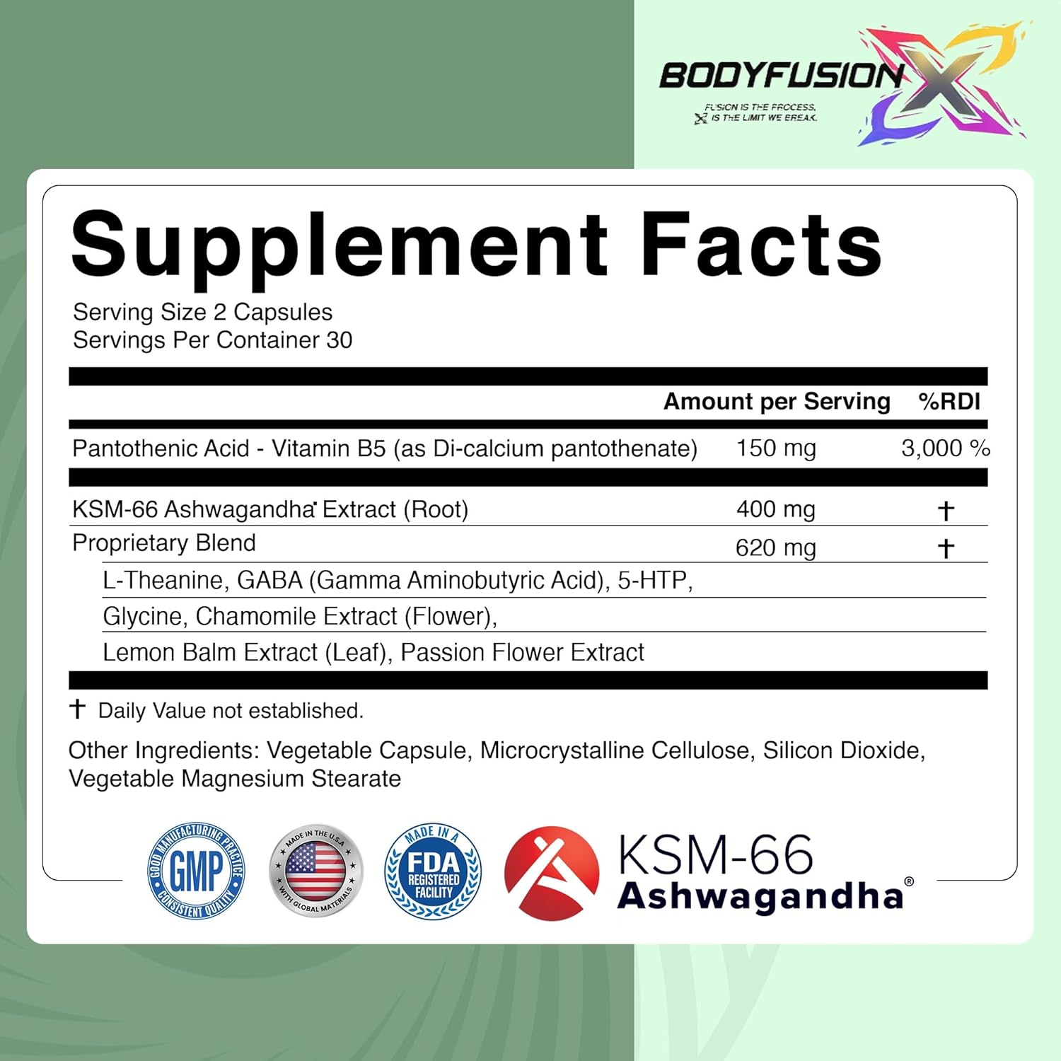 BodyfusionX Sleep Calm-Relax – Recovery Sleep Aid Supplement for Athletes & Gym-Goers – Supports Muscle Recovery, Stress Relief & Restful Sleep – Melatonin-Free, Non-Habit Forming Vegan Capsules