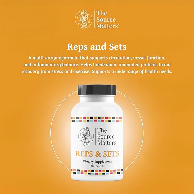 Reps & Sets Dietary Supplement | Full-Spectrum Enzyme Blend for Post Exercise to Support Circulatory Function, Physical Activity Recovery, Balanced Immune Response (120 Capsules)