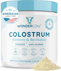 WONDERCOW Colostrum Supplement Powder for Gut Health, Immune Support, Muscle Recovery & Wellness | Natural IgG Pure Whole Bovine Colostrum Superfood, Unflavored, 60 Servings
