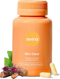 Ovira Skin Clear with ZINCBRIGHT - 60 Capsules for Clear & Glowing Skin | Rosacea & Hormonal Acne Treatment with Vitamin C | Support Collagen Production | Acne Supplements for Women & Men - Pack of 1