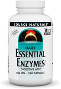 Source Naturals Essential Enzymes in Vegetarian Capsules, Digestive Aid* 500 Mg - 240 Capsules