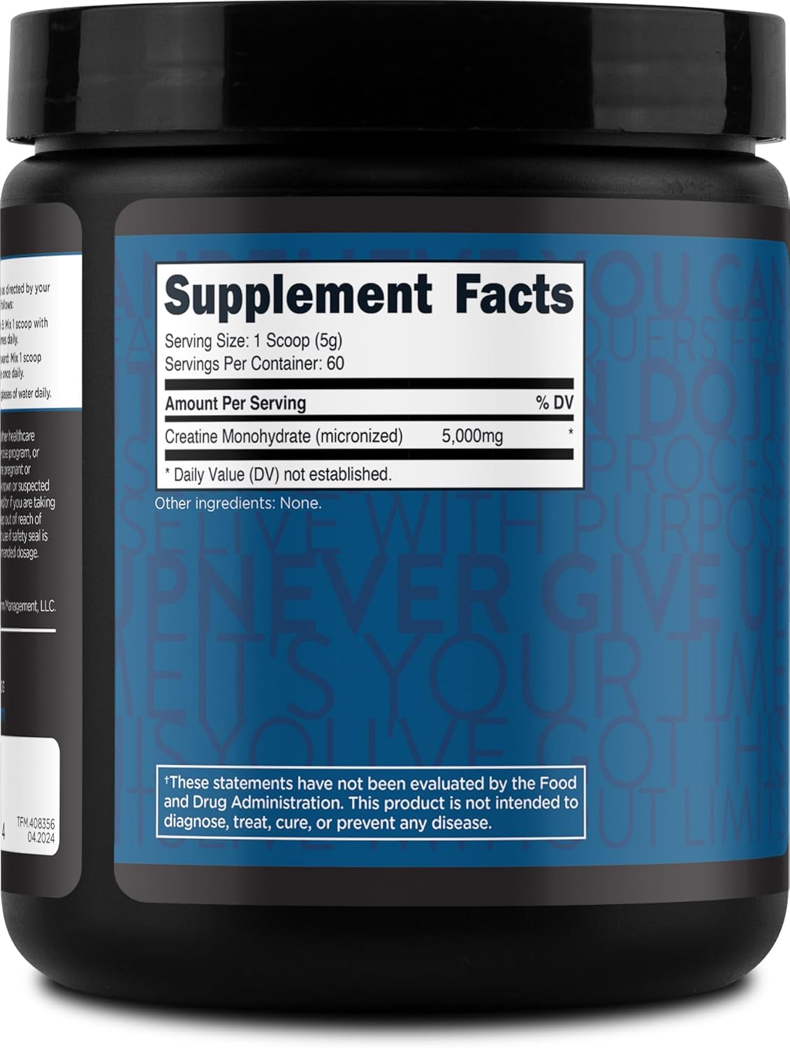 TransformHQ Creatine Monohydrate Powder (60 Servings) Unflavored - 5000mg Per Serving