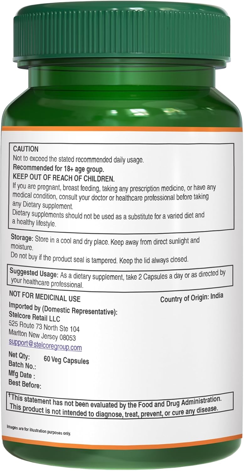Pure Nutrition Amla Extract 1000mg per Serving. (Equivalent to 8000mg Amla Fruit Powder) Non GMO | 60 Veg Capsules