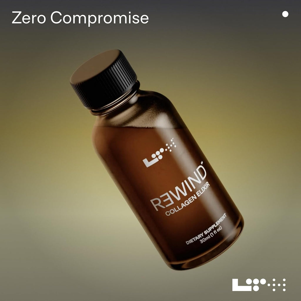 LTH Rewind Collagen Elixir - Trusted by Life Time Fitness Members - with Collagen Peptides, Hyaluronic Acid & Antioxidants - Supports Hair, Skin, Joint & Bone Health - Berry-Sorbet, 30 ml (15 Pack)